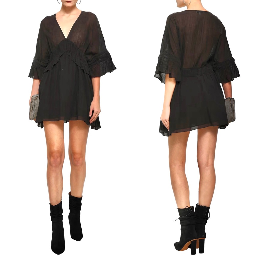 IRO Folula Deep V-Neck Ruffle Dress Size 34 - US XS